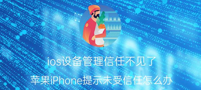 ios设备管理信任不见了 苹果iPhone提示未受信任怎么办，如何授权？